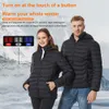 Men's Jackets Heated Jacket USB Intelligent Dual Control Switch 9-21 Zone Heated Jacket Men's Women's Warm Cotton Jacket with Removable Hood 230821