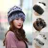 BeanieSkull Caps Chapeaux De Fourrure Pour Femmes Hiver Réel Rex Lapin Chapeau Tricot Femelle Chaud Neige Dames Bonnets De Luxe Bomber 230821