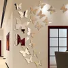 Adesivos de parede 12pcs 3d Butterfly Mirror adesivo Decal