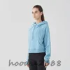 2023ss L-78 top zipper jacket hooded outfit yoga clothes long sleeve sweatshirts thumb hole training running jacket lu women slim fitness lulu coat