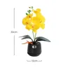 Decorative Flowers Wreaths Greenery Bonsai Ornaments Simulation Butterfly Orchid Ceramic Vase Artificial Desktop Decoration Room Art 230822