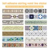 Stickers muraux 23 styles auto-adhésif taille ligne bande décorative salle de bain plinthe carrelage imperméable à l'eau autocollant 230822