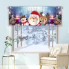 Curtain Christmas Snowman Pennant Kitchen Decor Door Partition Short Punchfree Live Room Bedroom Blackout