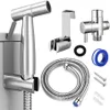 Conjunto de acessórios de banho Kit de pulverizador de bidê de hidrográfica de handheld Bidê de aço inoxidável Torneira de mão para chuveiro de banheiro Self limping2556