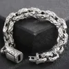 Bedelarmbanden materie roestvrijstalen schakel ketting man armband voor mannen 13 mm breedte retro stijl geborsteld metaalheren hand sieraden geschenken 230821