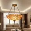 Подвесные лампы 20 дюйма Tiffany Europe Shell Light European в средиземноморском стиле, столовая, спальня бар, подвес, освещение