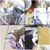 Storage Bags 50Pcs/Lot Clear Aluminium Foil Bag Siery Metallic Plastic Packaging Pouch For Food Tea Candy Cookie Baking Lz639 Drop Del Dhdij