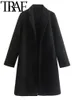 Damen Wolle Mischungen Traf Frühling Herbst Frauen Überlackung Langarm Lose Jacke Vintage Longline Trench Coat Frauen Außenwäsche warm Y2K Vestidos 230822