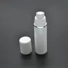 50pcs 15ml cilindrico bordo argento Emulsione in plastica Pompa airless mini bottiglia vuota Calcolo di imballaggio estetico vuoto Contenitore SPB101 NVKHG