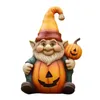 Dekoracje ogrodowe Śliczne dyniowe żywice gnomowe Figurine Zabawny wystrój ozdobny ornament na Boże Narodzenie jesień Halloween dekoracja