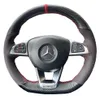 Volant en cuir suédé noir en Fiber de carbone 3D, housse enveloppante pour Mercedes Benz classe S S500 2016 classe A AMG A45 16-192620