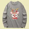 メンズTシャツクリスマスエルクTシャツスリムフィットOネック長袖カジュアルコットントップ秋の基本的な大きなサイズティー