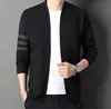 سترات الرجال الجديدة Autum Winter Massion Sweater Cardigan Sweater الأسود الكوري المعاطف غير الرسمي سترة ملابس الرجال