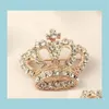 Vêtement décoratif cristal pour femmes mariage mariée brillant strass couronne robe broche Zdms5 broches broches O6Dth299U