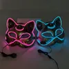 Party Masks Neon Halloween Half Face Mask With Light LED Luminous Ball Masquerade Up Glowing Props 230821