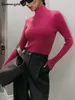 여자 스웨터 스무어 스무어 여성 터틀넥 가을 겨울 기본 탑 슬림 풀버 니트 스웨터 점퍼 소프트 따뜻한 풀 풀 속옷 230822