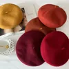 Bérets Béret Français Casquettes pour Femmes Automne Hiver Style De Rue Casquette Unie Laine Chaud Élégant Femme Filles Bonnet Chapeau 230822