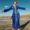 Ethnic Clothing Satin Hand Sewn Diamond Morocco Caftan Women Arabic Muslim Abaya 2023 Party Jalabiya Turkey Dresses Long Robe Islam