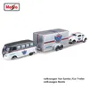 Diecast Model Maisto 1 64 Volkswagen Van Samba Beetle Car Trailer Design elite transport die cast precision model car collection gift 230821