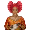 Fashion auto gele headtie African Nigerian women traditional aso oke autogele fan shape for wedding party293w