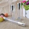 15ml 20ml 30ml Empty Airless Pump Bottles Silver Transparent Mini Portable Vacuum Cosmetic Treatment Pump 100pcs Xhhgx