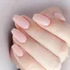 False Nails 24Pcs Shiny Black Short Ballerina Coffin Fake With Jelly Glue Artificial Press On Manicure Tools