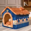 Canetas canetas casas de cachorro dobráveis ​​casas de canil para cães médios pequenos gatos de inverno cante de gato ninho de ninho de animais de estimação cesto de animais de estimação sofá de caverna 230821