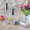 Make Up Airless Pump Bottle 15ml 30ml 50ml Silver Cosmetic Liquid Cream Container Lotion Essence Bottles for Travel 100pcs SN142goods Nmmpu