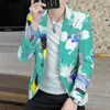 Men's Suits 2023 Fashion Brand Men Casual Blazers Autumn Irregular Printing Trend Coat Business Wild Plaid Tie-dye Jacket