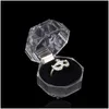 Part Favor Acrylic Crystal Clear Ring Box Transparent 3Color Stud Earring Jewely Case Presentförpackningar Packaging ZA2571 Drop Delivery Home DHJLC