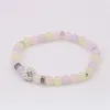 Strand 6 Couleur Bohême Femmes Yoga Énergie Bijoux Cadeau Pierre Naturelle Jades Perles Bracelet Bracelet Corde Élastique Chaîne 7.5 pouces Y1032