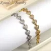 Charm Bracelets 5PCS Gold Color Mix Heart Shaped CZ Tennis Chain Bracelet For Women Fashion Valentines Day Gift Girlfriend 230821