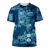 Men's T Shirts Summer Fashion Casual Fun Slug Graphic Men Leisure Circuit Board Pattern Tees Personality Printed O-neck Short Sleeve