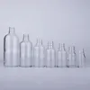 Hurtowe hurtowe szklane butelki z kroplowania 5-100 ml puste pojemnik na olejek eteryczny z nowymi różowatymi pokrywkami 23 ll