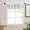 Curtain Pink Morocco Spring Flower Vanilla Short Curtains Kitchen Cafe Wine Cabinet Door Window Small Home Decor Drapes