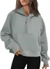 Women's Hoodies Sweatshirts Half Zip Croped Fleece Womens Quarter Up Pullover Sweaters Fall Outfits 2023 Vinterkläder 230822