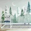 Sfondi Nordic Dipinto a mano Small Fresh Woods's Bottle's Room's Wallpaper Interior Sfondo Docnti a parete per la casa Decorazione Murale Papel De Parede