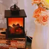 Decoratieve objecten Figurines 3D Simulatie Vlam Haard Lantaarn Led Night Light USB Loglamp Kerst ornamenten Home Accessoires 230822