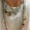 Chaînes 2023 Punk Style spirale pendentif collier court cuivre placage couleur argent mode bijoux décoratifs hommes femmes présents