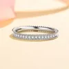 Bagues en grappe Bague en argent sterling 925 Pt950 Plaqué Brillant Coupe D Couleur Moissanite Diamant Queue Bijoux Élégants Pour Femmes Filles Cadeau