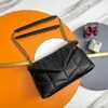 10a Yansıtılmış Kaliteli Kadın Tote Moda Tasarımcı Çanta Çantalar Loulou Küfür Zinciri Lüks Çanta Markası Klasik Flip Mat Deri Omuz Çantaları Crossbody Bag 29cm