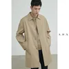 Męskie okopy płaszcze Senior Sense of Balmacken Windbreaker Men In Long Acaghe Koreańska wersja Trend Spring i Autumn Casual Jacket