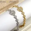 Charm Bracelets 5PCS Gold Color Mix Heart Shaped CZ Tennis Chain Bracelet For Women Fashion Valentines Day Gift Girlfriend 230821
