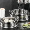 Double Chaudières 304 Cuiseur Vapeur En Acier Inoxydable Pour Boulettes Avec Oreille Cuisson À La Vapeur Grille Cuiseur À Riz Pot Vidange Panier Cuisine Cuisine Outils