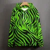 Męskie bluzy linia Zielona Zebra Casualna para druk paski Elegancki projekt bluzy Spring Spring Long Sleeve Street Hoodie Bluza z kapturem