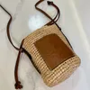 Bolsos de playa de diseñador a la moda para mujer, bolsos con diseño de paja con personalidad cruzada, bolso tejido de alta calidad para mujer