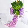Decoratieve bloemen kransen 12 stks 110 cm kunstmatige wisteria zijden wijnstokken slinger hangende bloemboeket voor bruiloftsfeest tuin thuis muur decoratie 230822