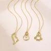 Chains 3Pcs/Set Golden Cute Dinosaur Rocket Light Bulb Necklace Set As A Gift For Sisters Friends Fashion Simple