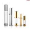 500 stks 5 ml 10 ml 15 ml 20 ml 30 ml goud zilver geanodiseerd aluminium airless flessen luxe reiscosmetische crème met pomp sngoods npdrd