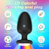 Anal Toys LED Light Plug Vibrator Butt Plugs Stimulator Masturbator Remote Control Prostate Massager Sex Toy For Men Gay Unisex 230821